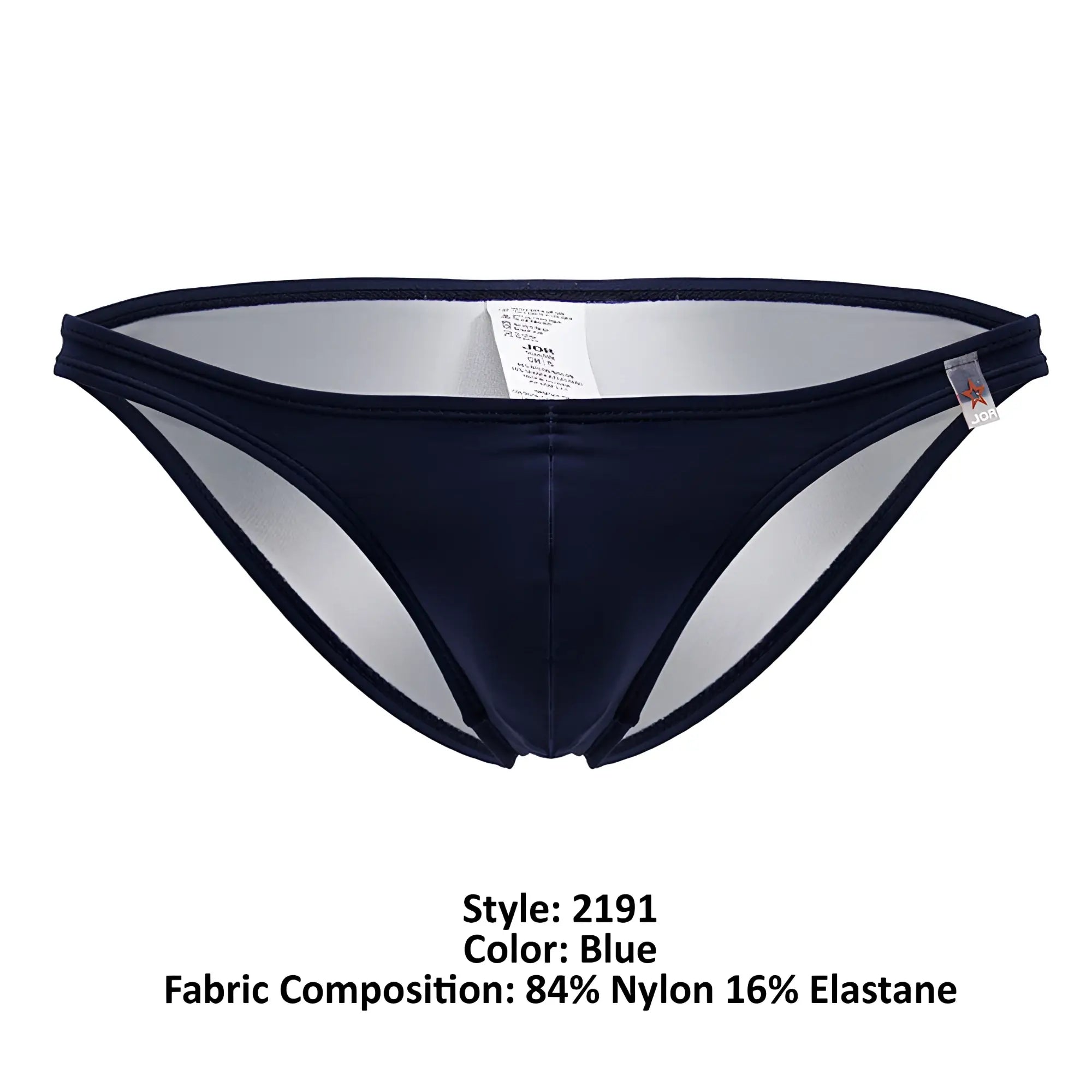 Navy blue jor 2191 travel swim bikini men’s swim trunks with sleek form-fitting design and subtle mesh paneling