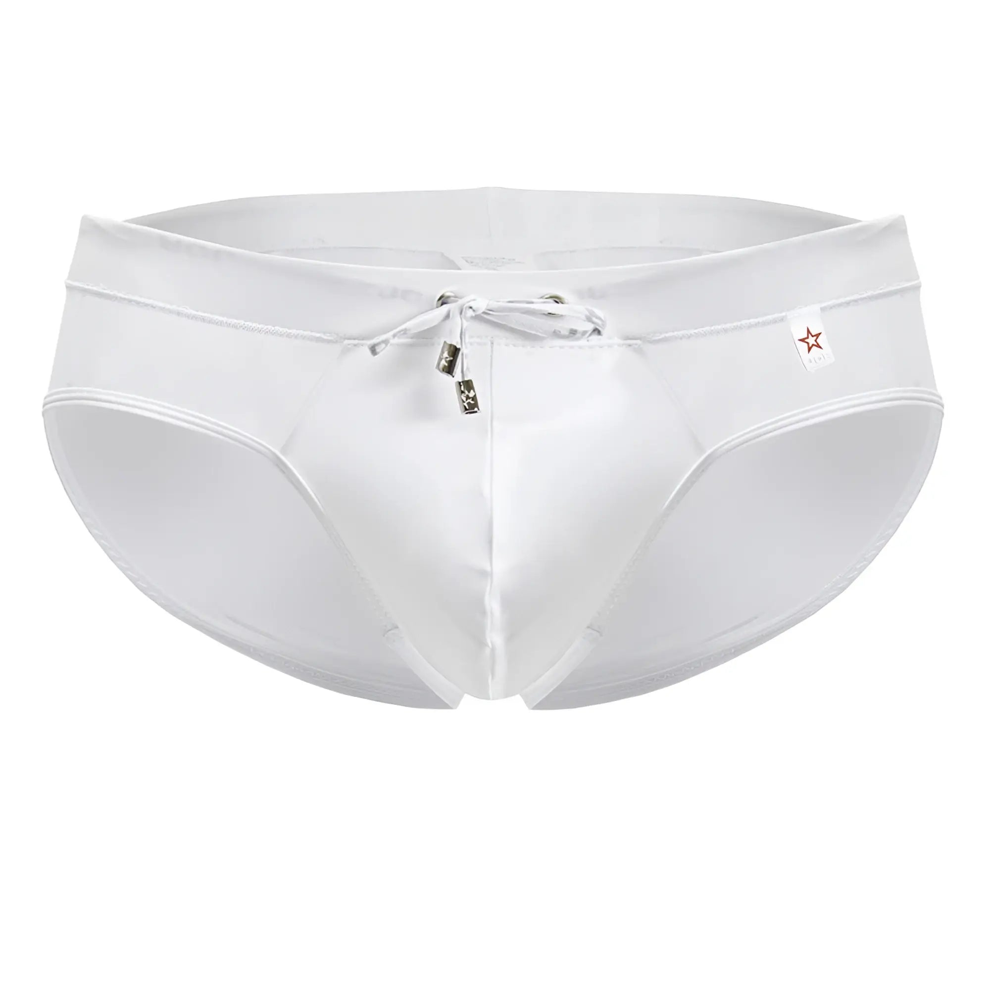 White jor 2193 mystic swim briefs feature drawstring waistband and subtle stitching details for comfortable swimwear