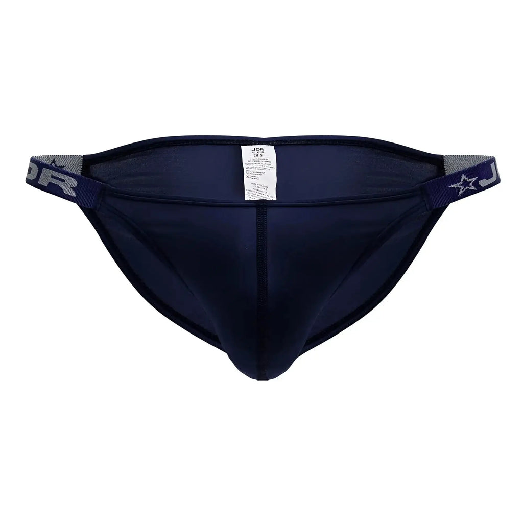 Navy blue jor 2233 eros bikini briefs for men with elastic waistband and star logo detail