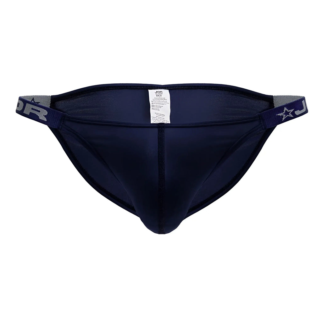 Navy blue jor 2233 eros bikini briefs for men with elastic waistband and star logo detail