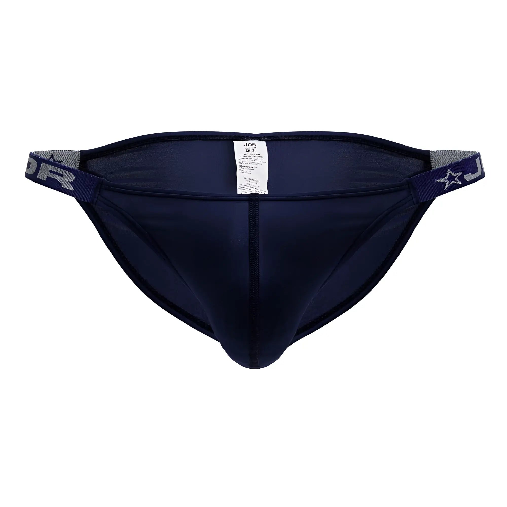 Navy blue jor 2233 eros bikini briefs for men with elastic waistband and star logo detail