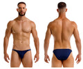 Navy blue JOR 2233 Eros bikini briefs with a subtle waistband logo made from comfortable fabric