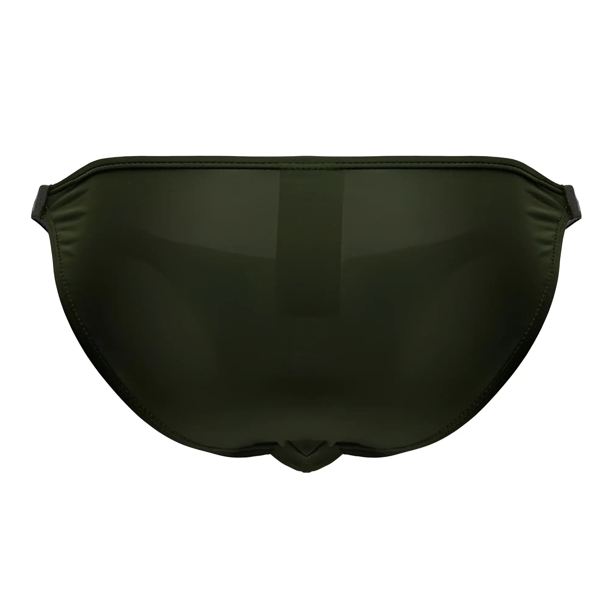 Olive green satin sleep mask with smooth reflective surface and subtle stitching for restful use in jor 2233 eros bikini color green