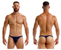 Navy blue JOR 2235 Eros thong with subtle logo on waistband made from soft comfortable fabric for everyday wear
