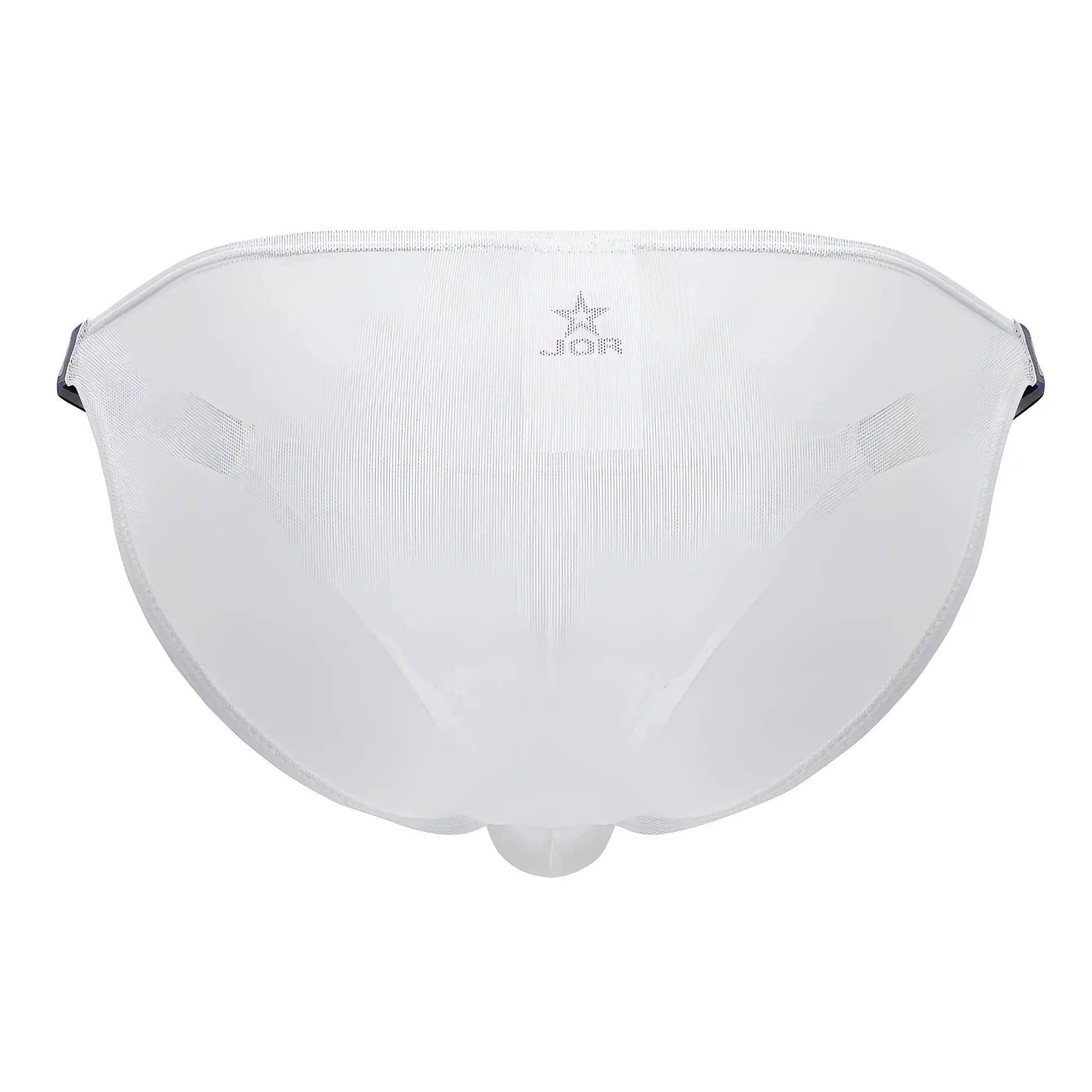 White mesh briefs with black elastic side straps and subtle jor logo at center jor 2236 frost bikini color white
