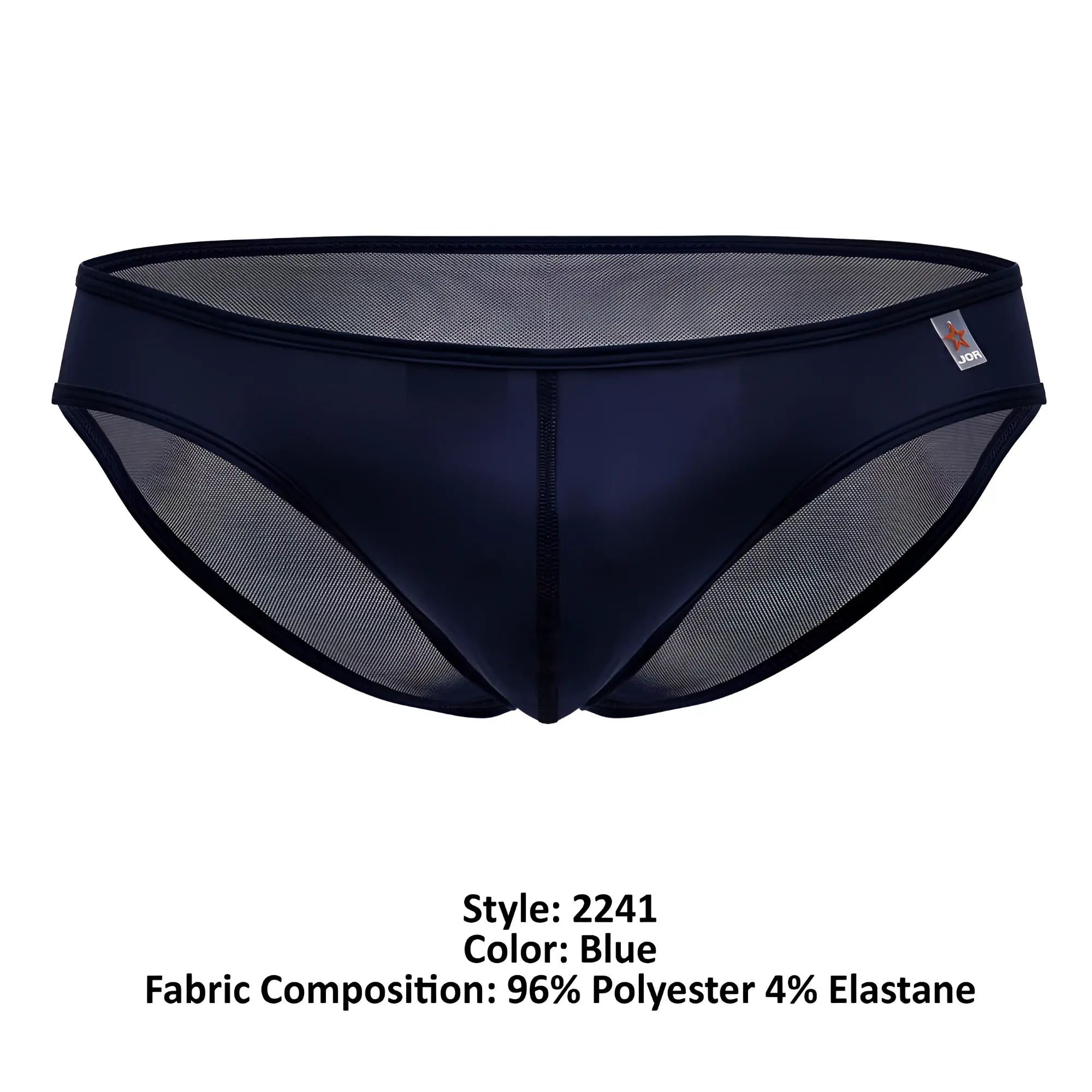 Navy blue jor 2241 origin briefs for men featuring a mesh panel design and elastic waistband for comfort
