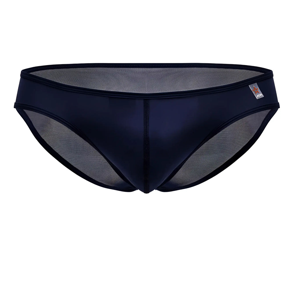 Navy blue JOR 2241 origin briefs made of mesh with a form-fitting design and reinforced waistband for swimwear