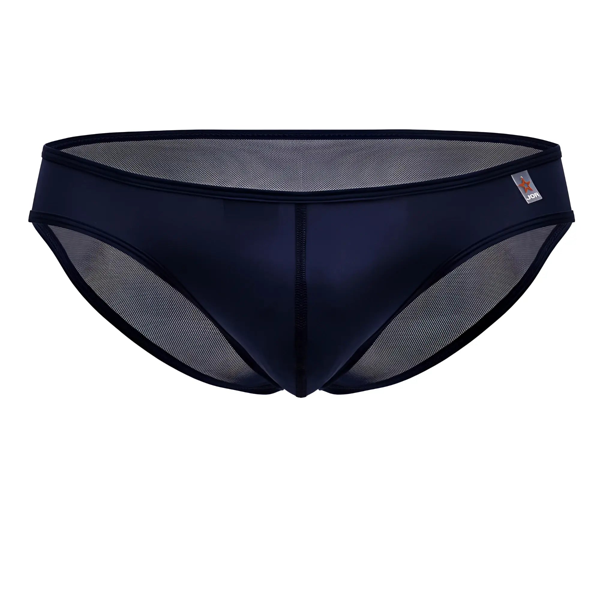 Navy blue JOR 2241 origin briefs made of mesh with a form-fitting design and reinforced waistband for swimwear