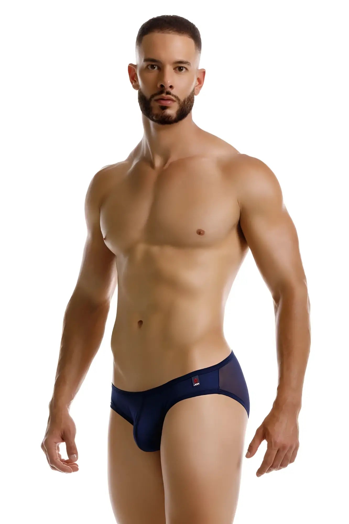 Navy blue jor 2241 origin briefs with sheer mesh side panel made from breathable fabric for comfortable wear