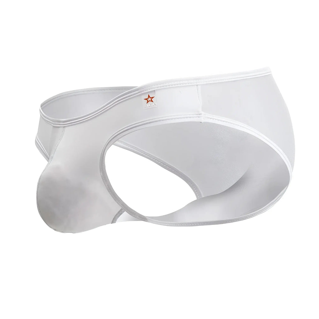 Jor 2241 origin briefs white form-fitting men’s underwear with subtle red star logo on the waistband