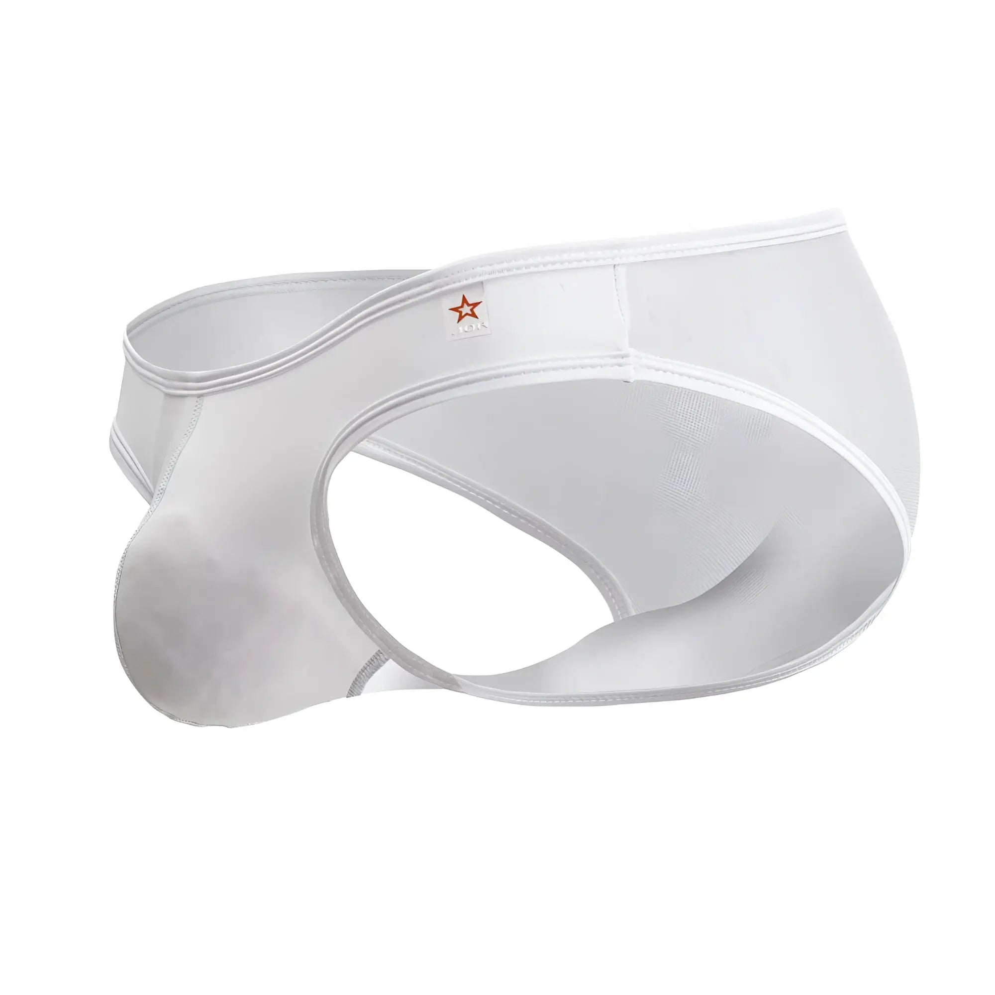 Jor 2241 origin briefs white form-fitting men’s underwear with subtle red star logo on the waistband