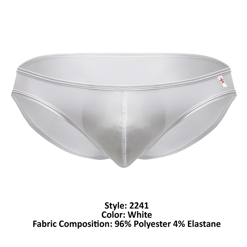 White JOR 2241 Origin briefs in sheer mesh with a smooth elastic waistband and subtle stitching details