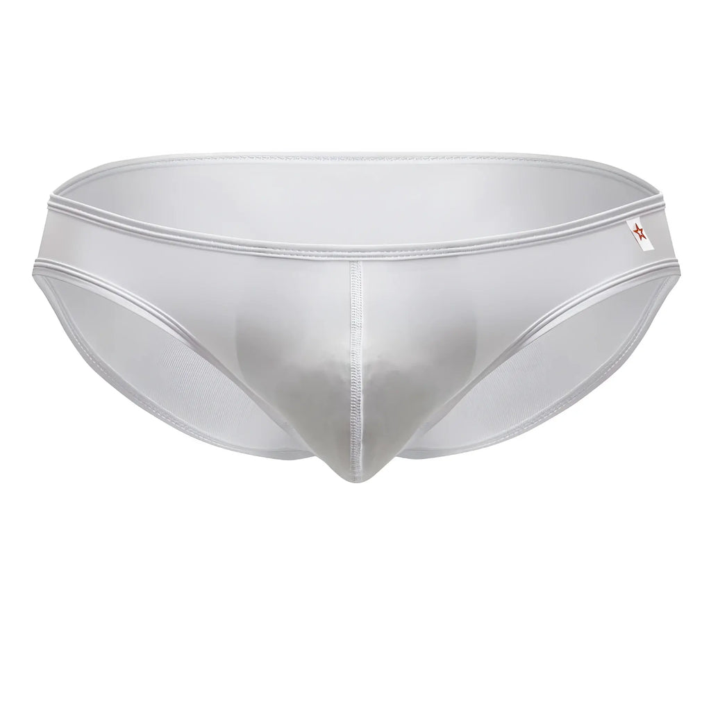 Jor 2241 origin briefs in white transparent mesh with subtle sheen and reinforced waistband stitching