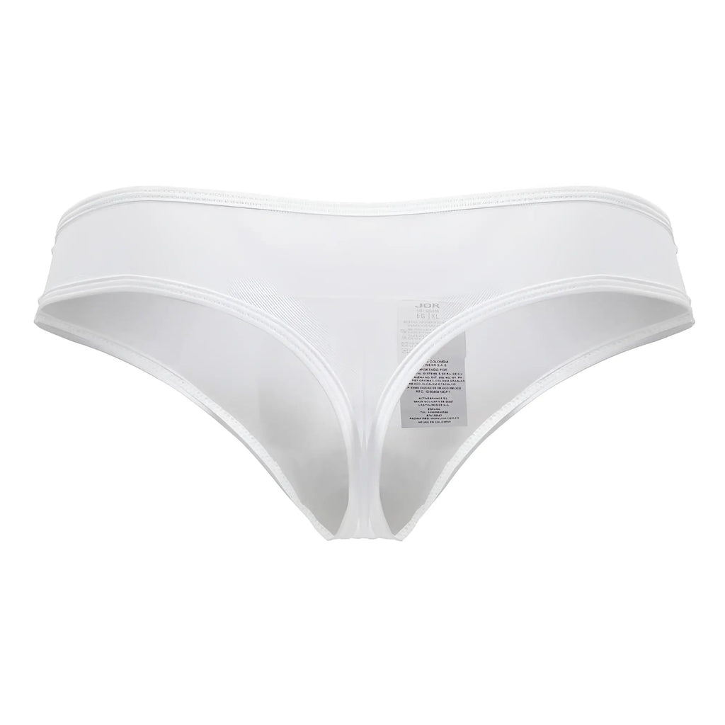 White jor 2242 origin thong in mesh with a smooth seamless design and subtle brand tag at the back