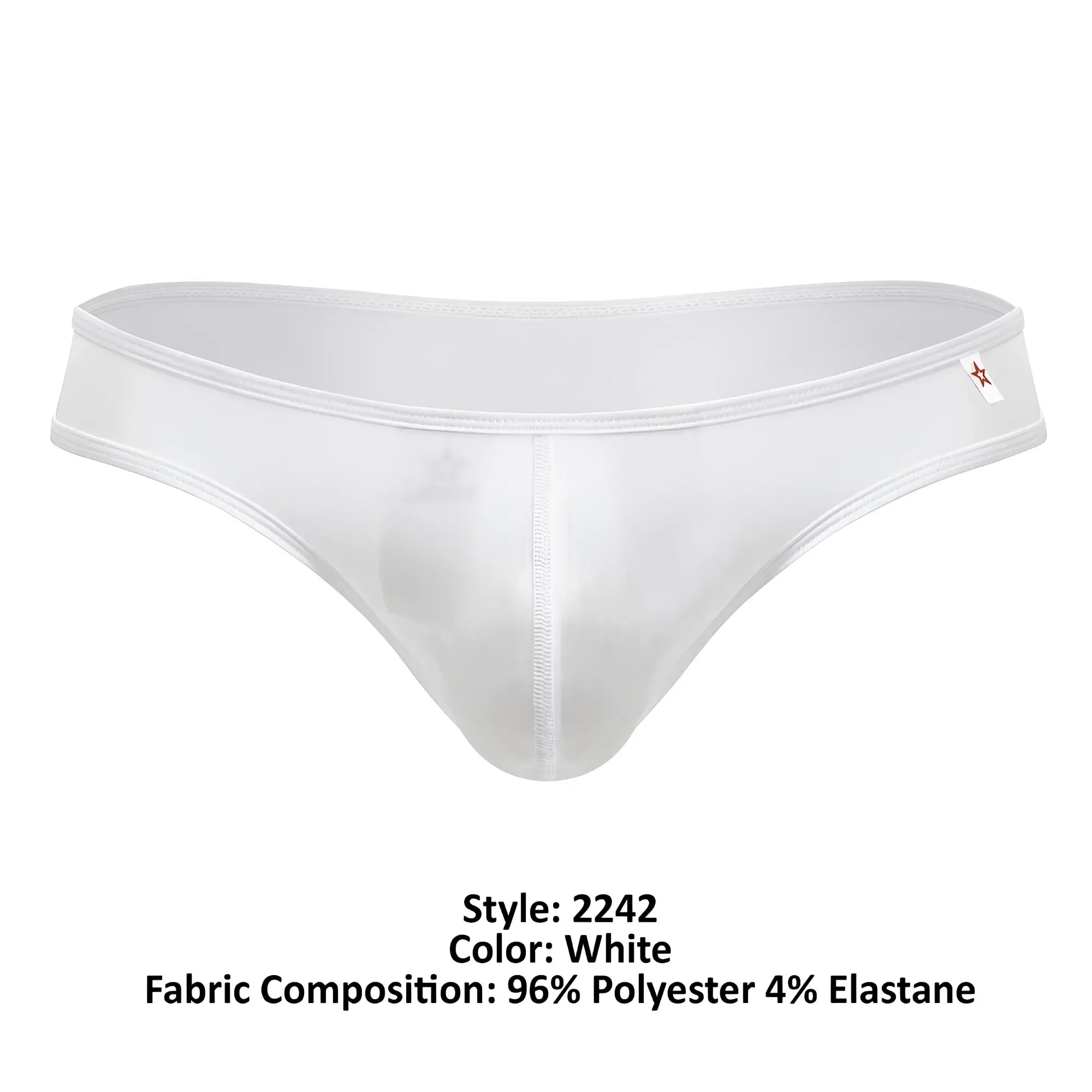 White sheer mesh JOR 2242 Origin thong briefs made of 96% polyester and 4% elastane shown from the back side