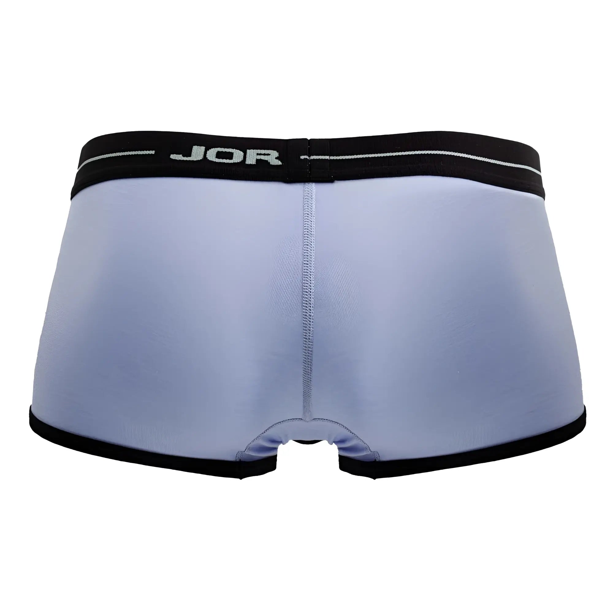Light blue jor 2243 astra trunks men’s briefs with black elastic waistband and trim for comfortable fit