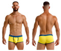 Bright yellow jor 2243 astra men’s briefs with navy blue trim and waistband for comfortable everyday wear