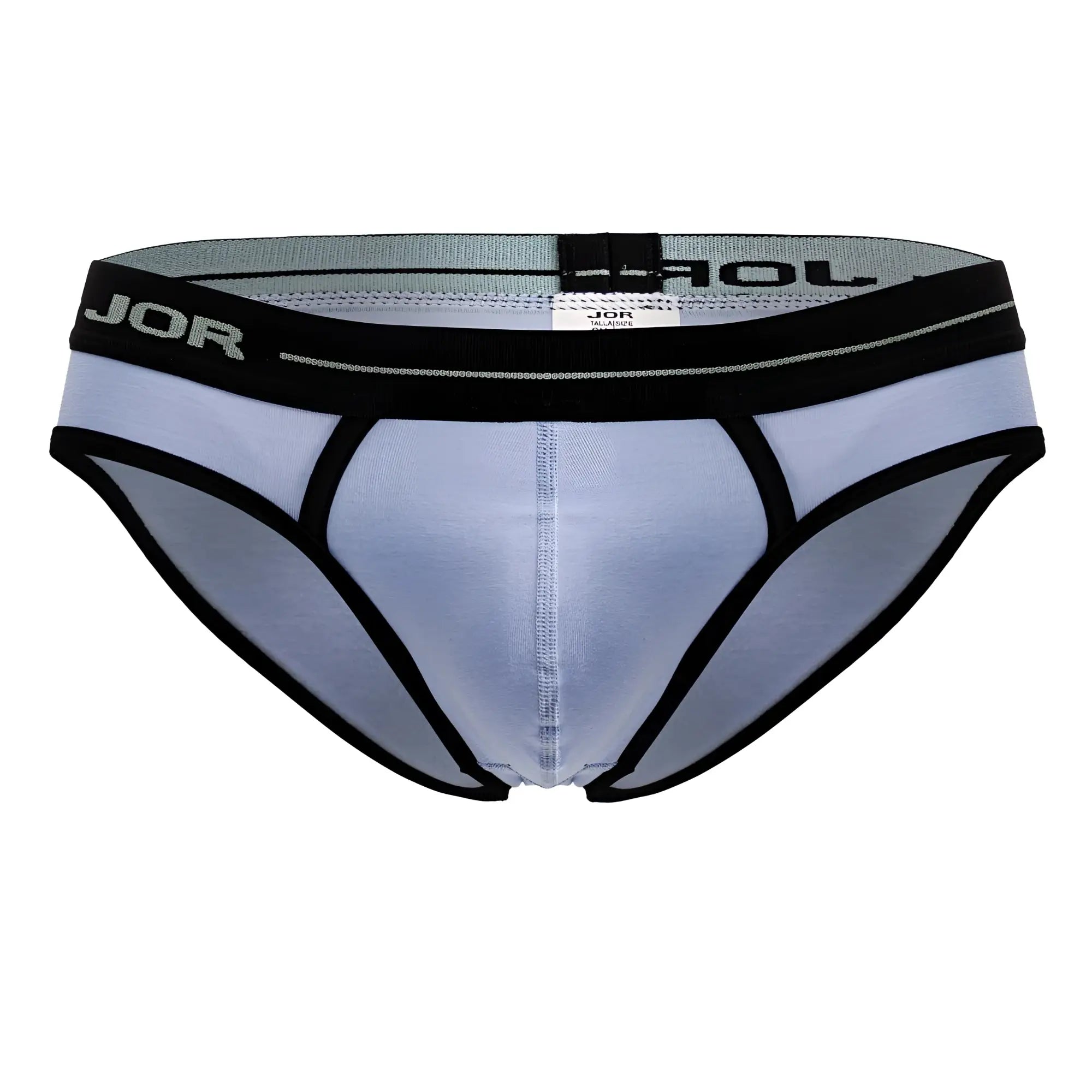 Light blue jor 2244 astra briefs with black trim and elastic waistband for comfortable everyday wear
