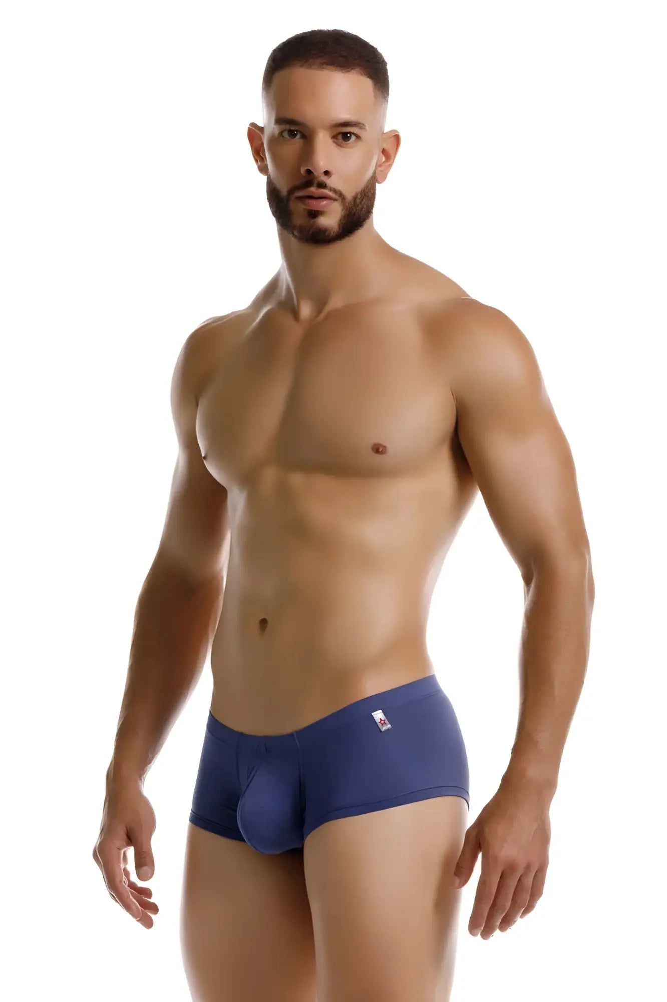 Navy blue men’s briefs jor 2246 cosmo trunks with small logo on waistband in soft breathable fabric