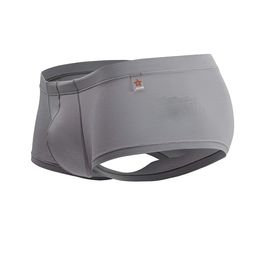 Gray jor 2246 cosmo trunks mens underwear with ribbed texture and supportive design in gray color