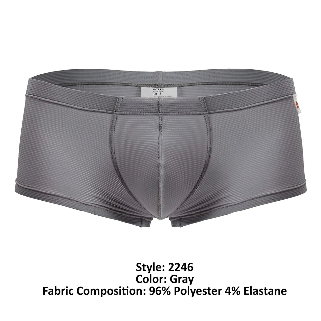 Gray jor 2246 cosmo trunks men’s briefs with ribbed texture elastic waistband made of 96 polyester 4 elastane