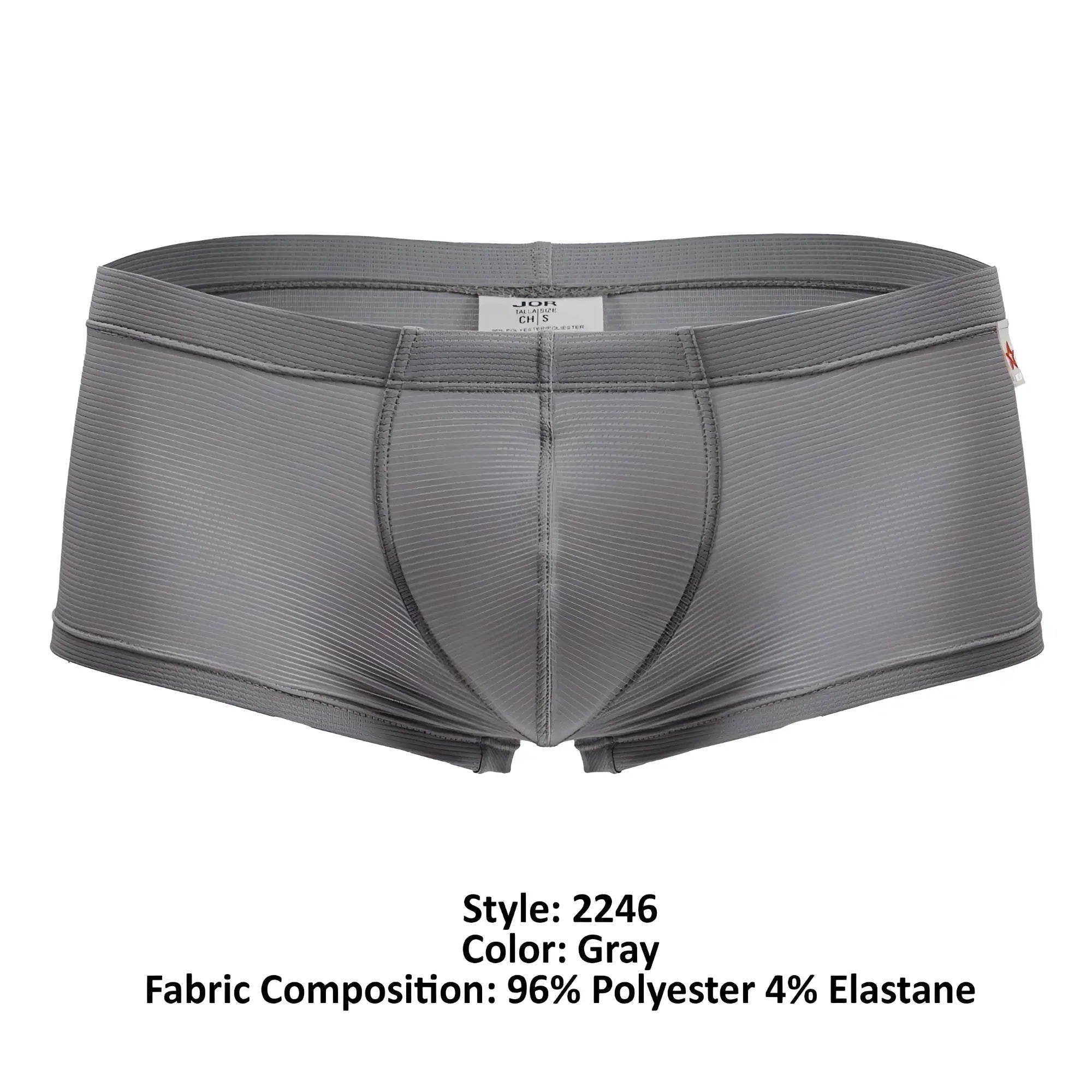 Gray jor 2246 cosmo trunks men’s briefs with ribbed texture elastic waistband made of 96 polyester 4 elastane