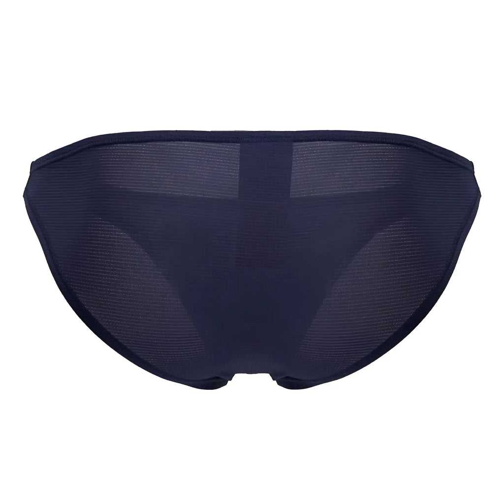 Dark navy jor 2247 cosmo bikini briefs with mesh sides and solid fabric center panel in blue color