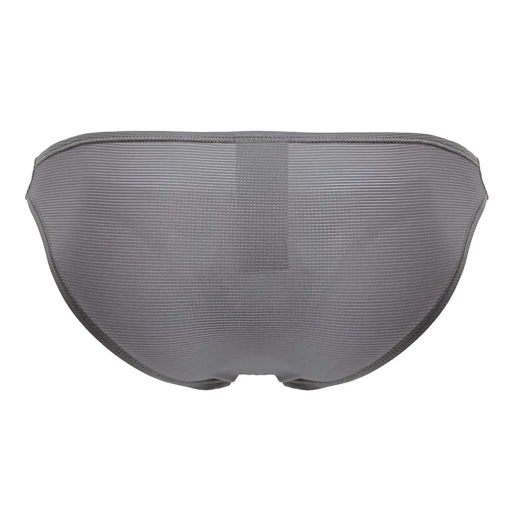 Gray jor 2247 cosmo bikini briefs with subtle ribbed pattern and seamless stitching in front view
