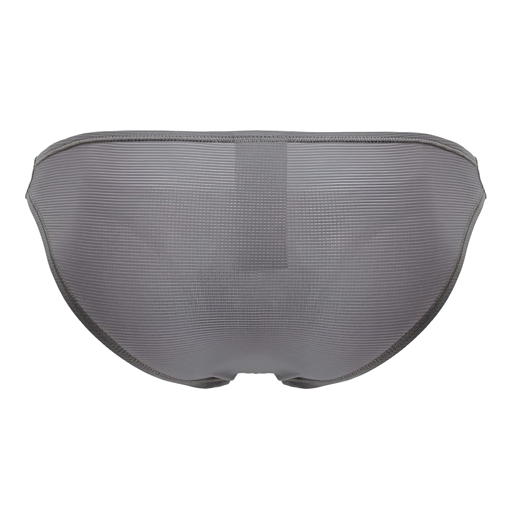 Gray jor 2247 cosmo bikini briefs with subtle ribbed pattern and seamless stitching in front view