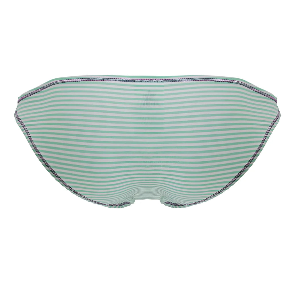 A mint green and white striped textured seam bikini bottom from jor 2249 sour bikini color mint collection