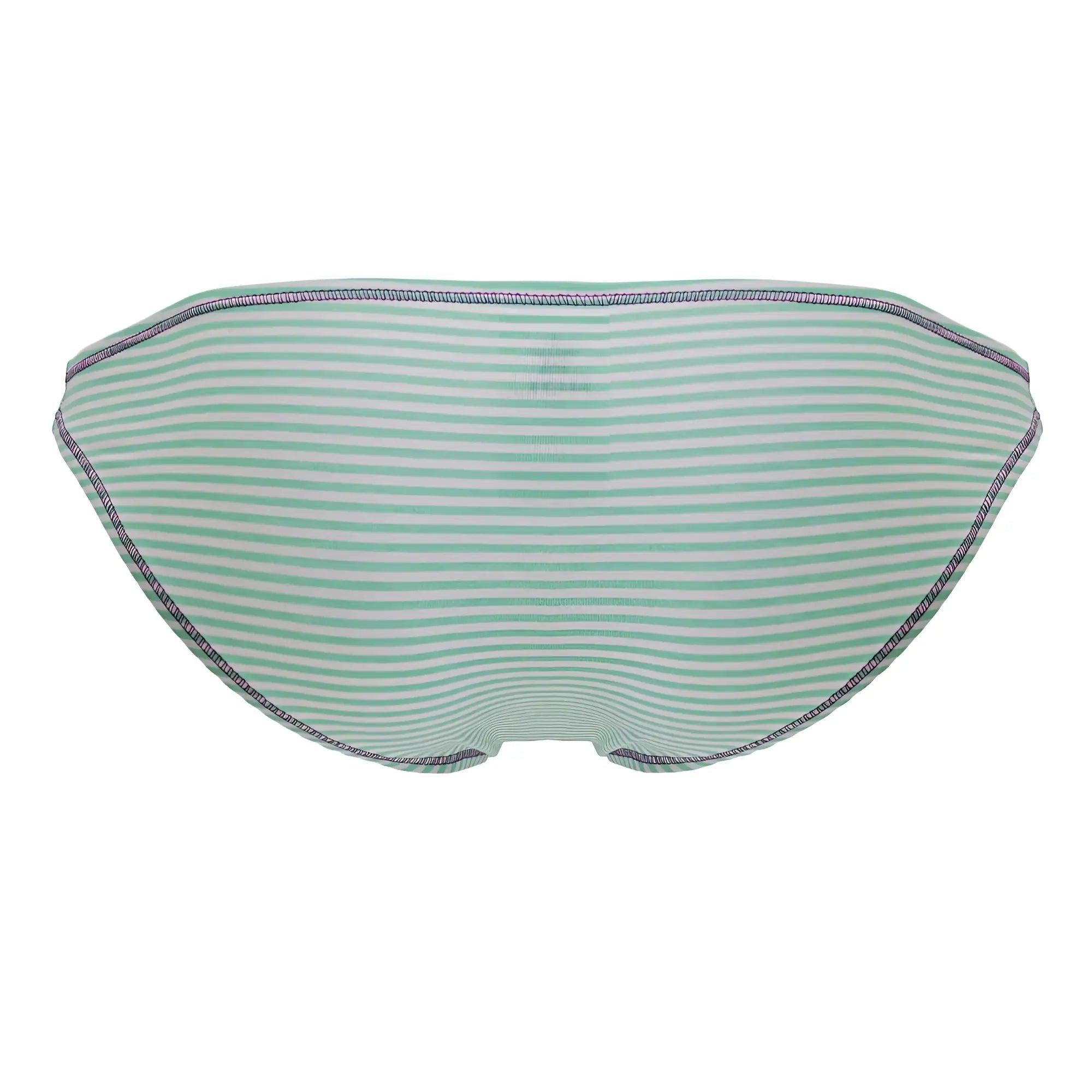 A mint green and white striped textured seam bikini bottom from jor 2249 sour bikini color mint collection