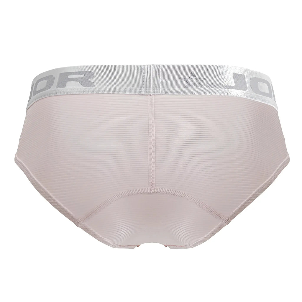 Beige textured briefs with a silver elastic waistband featuring the JOR brand name and star logo, model 2252 bright briefs pink color
