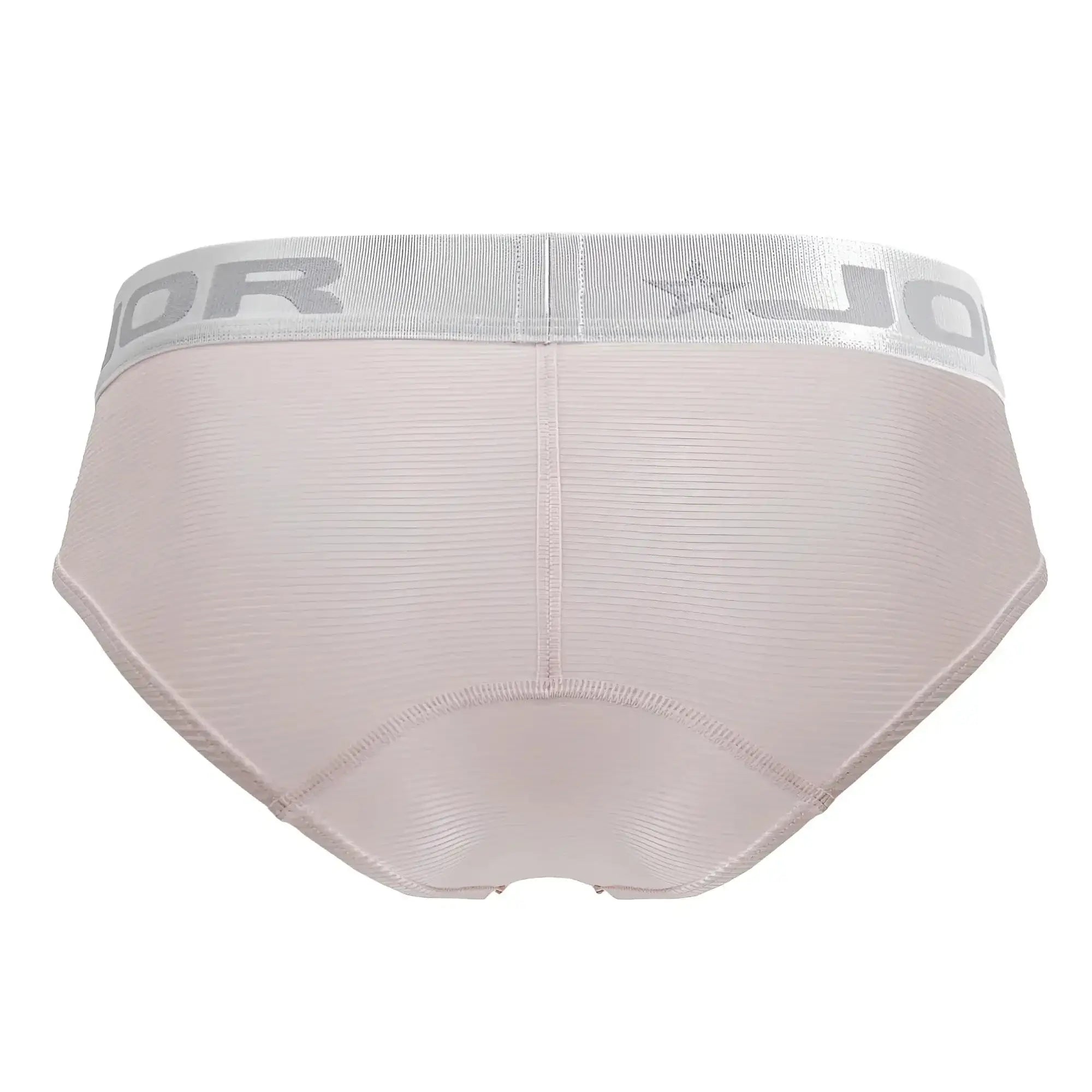 Beige textured briefs with a silver elastic waistband featuring the JOR brand name and star logo.