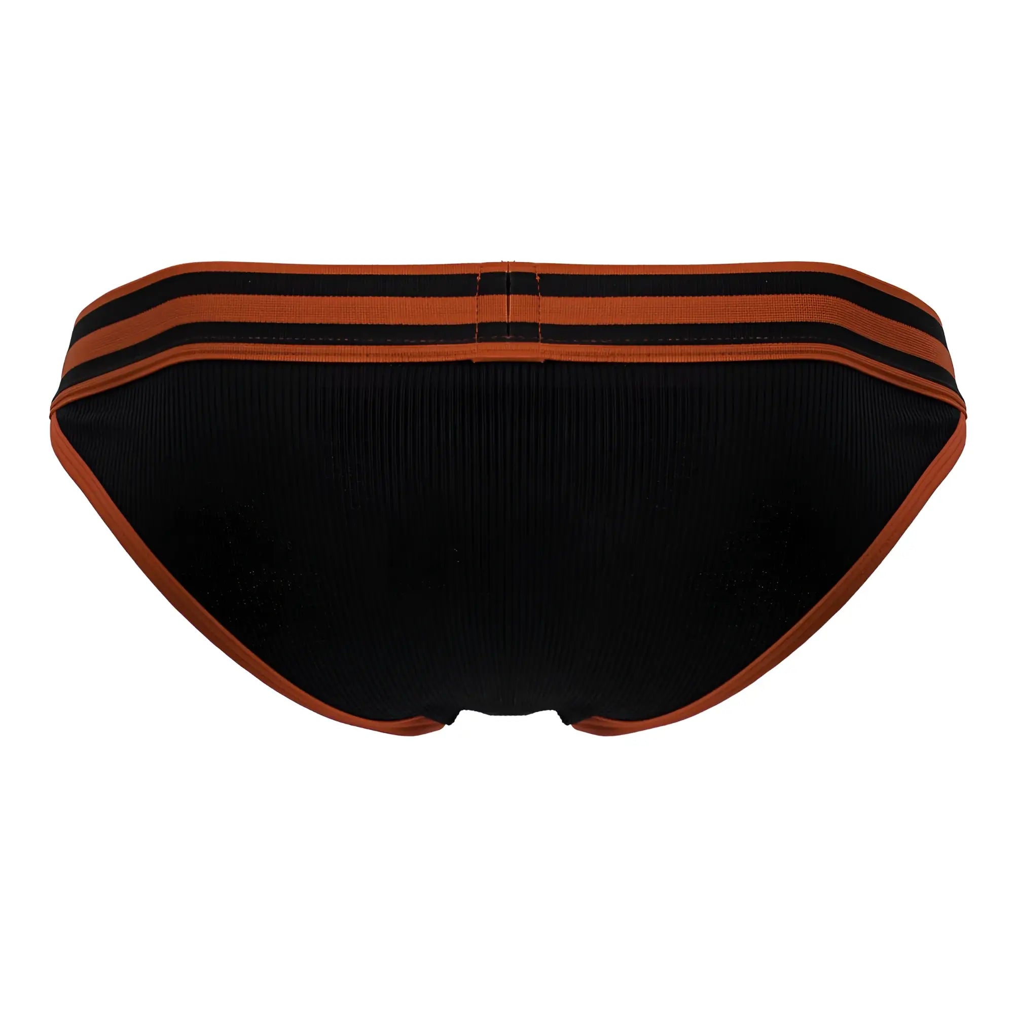 Jor 2255 rush bikini briefs in black with orange stripes and ribbed texture for comfortable everyday wear