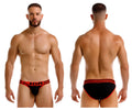 Black and red JOR 2255 Rush bikini briefs with bold stripe design ideal for comfortable everyday wear