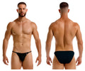 Black JOR 2257 Axel bikini briefs with a small red and white logo on the left hipband for everyday wear