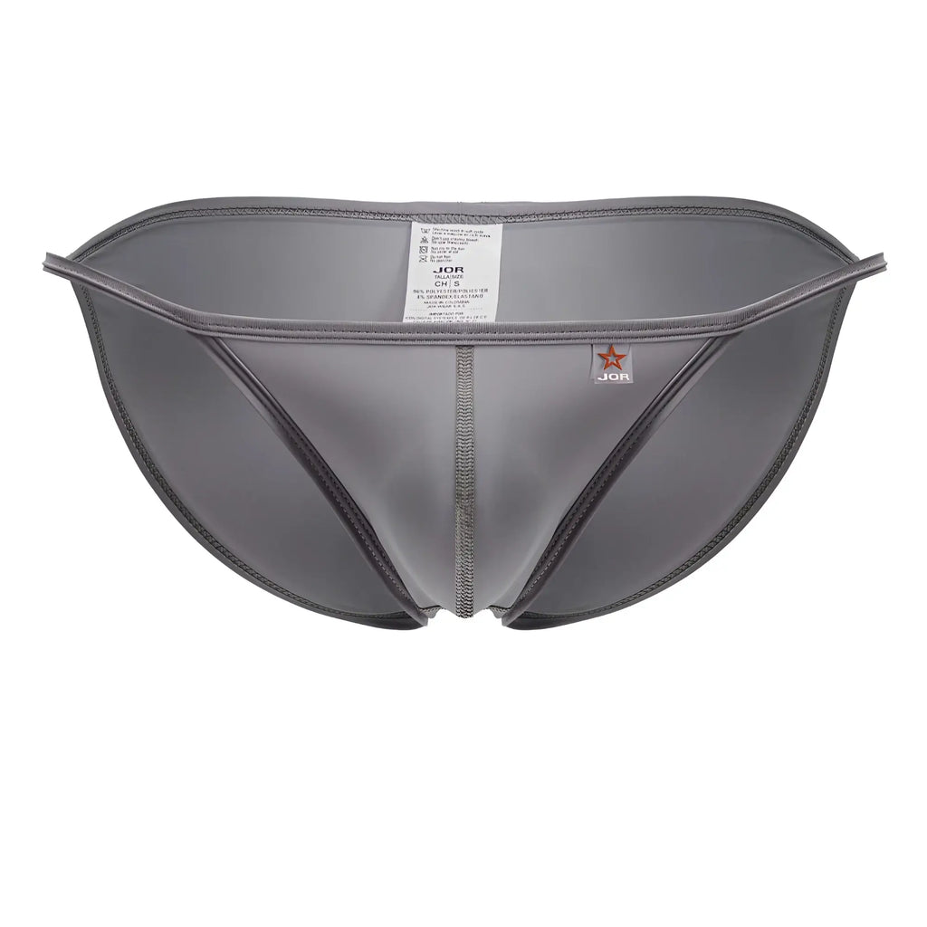 Gray jor 2257 axel bikini briefs with sleek form-fitting design and subtle stitching details in gray color