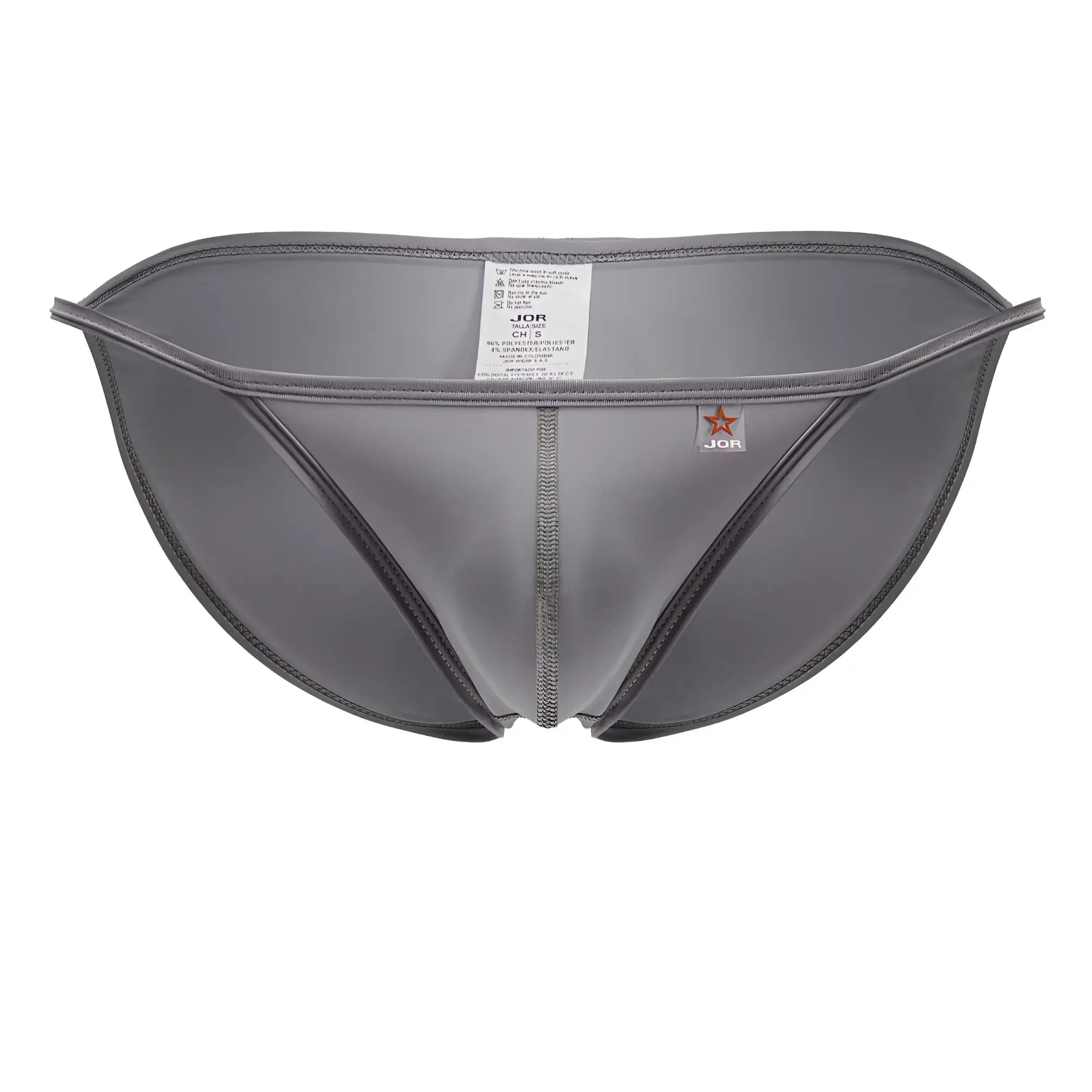 Gray jor 2257 axel bikini briefs with sleek form-fitting design and subtle stitching details in gray color