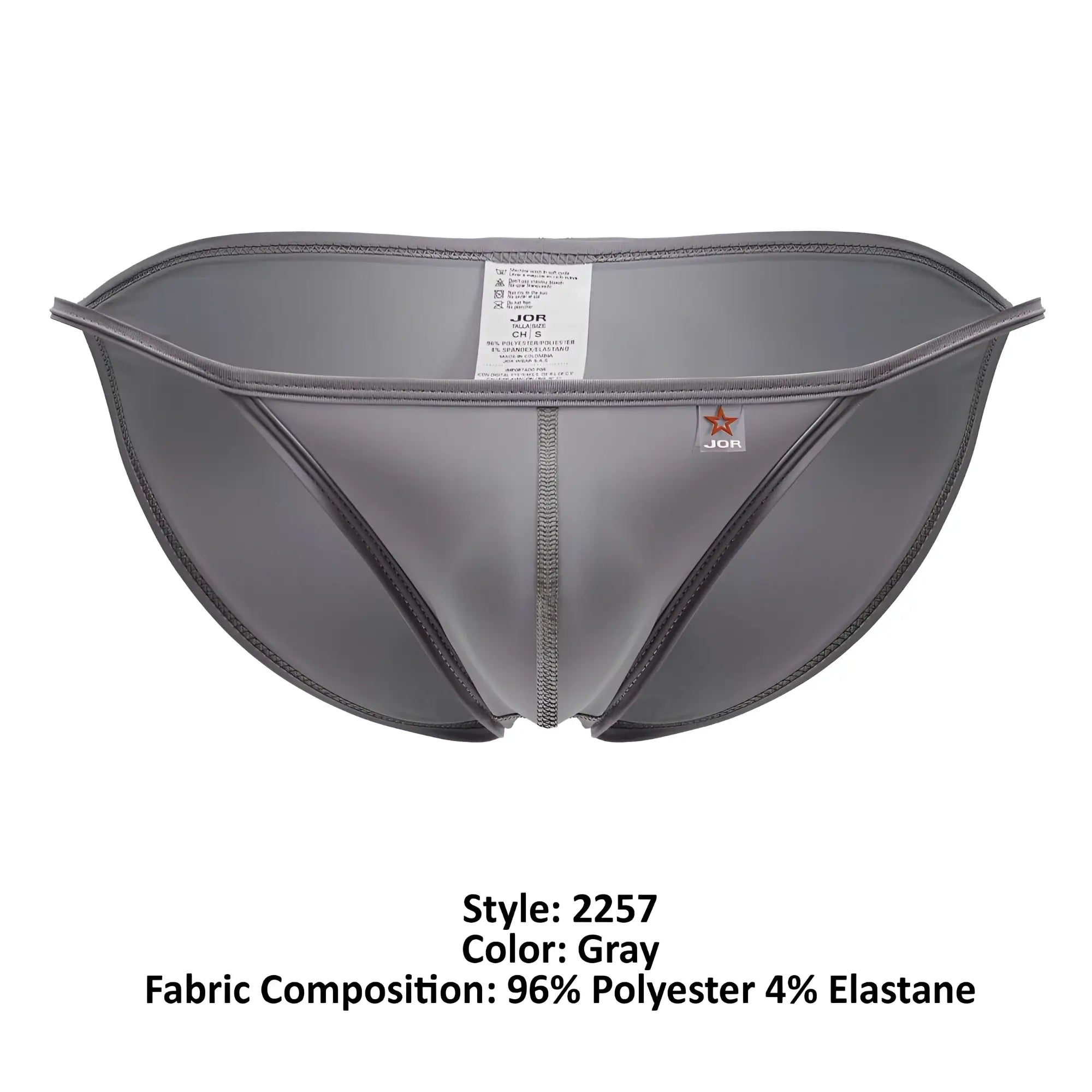 Gray jor 2257 axel bikini mens briefs in sleek form fitting design made of 96 polyester 4 elastane