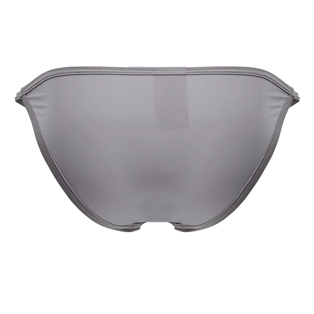 Gray mesh bikini bottom jor 2257 axel with sleek form-fitting design and subtle vertical ribbing back view