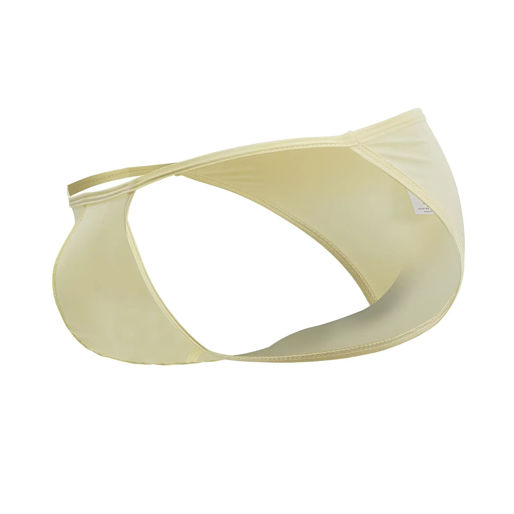 Cream-colored smooth textured thong bikini made of stretchy fabric with a minimalist design jor 2257 axel yellow