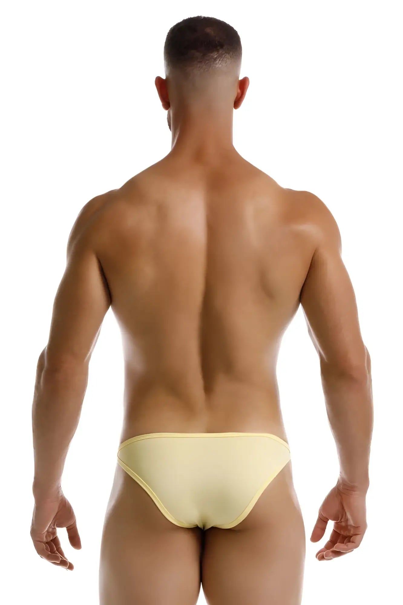 A sleek pale yellow JOR 2257 Axel bikini brief with a smooth form-fitting design for swimwear use