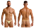 Jor 2258 axel g-string in pale yellow with a form-fitting thong design and thin waistband showing the back side