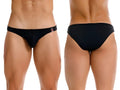 JOR 2273 Travel Swim Bikini in black, showing front and back views on a model.