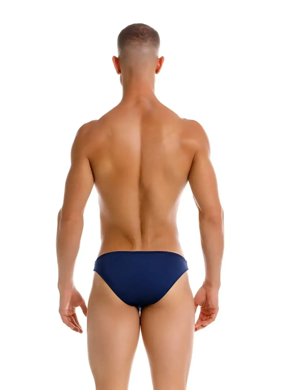 Back view of the blue JOR 2273 Travel Swim Bikini on a model against a white background.