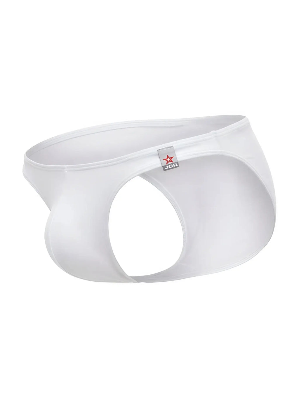 Front view of the white JOR 2273 Travel Swim Bikini with center cutout and JOR logo tag.