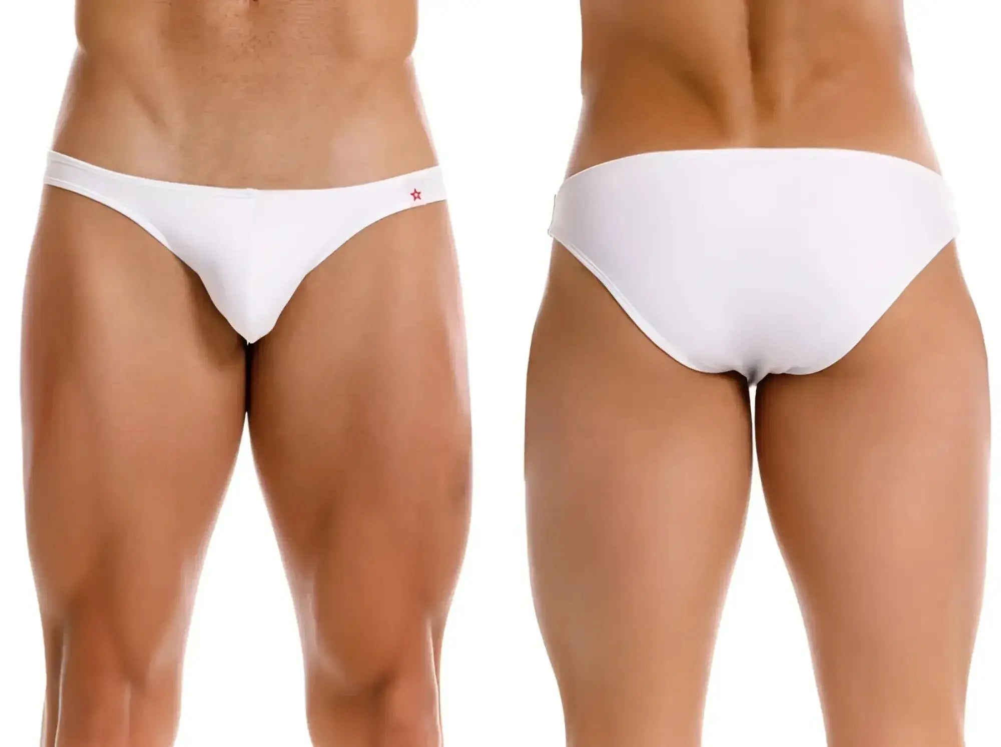 JOR 2273 Travel Swim Bikini in white, showing front and back views on a model.