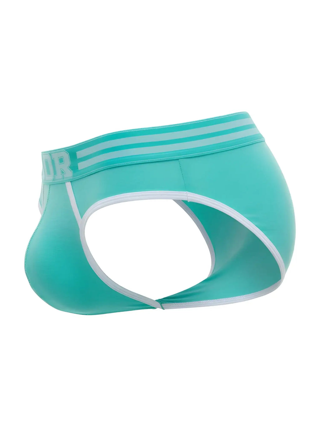 JOR 2321 College Briefs in Mint. Side view showing the cutout design of the underwear.