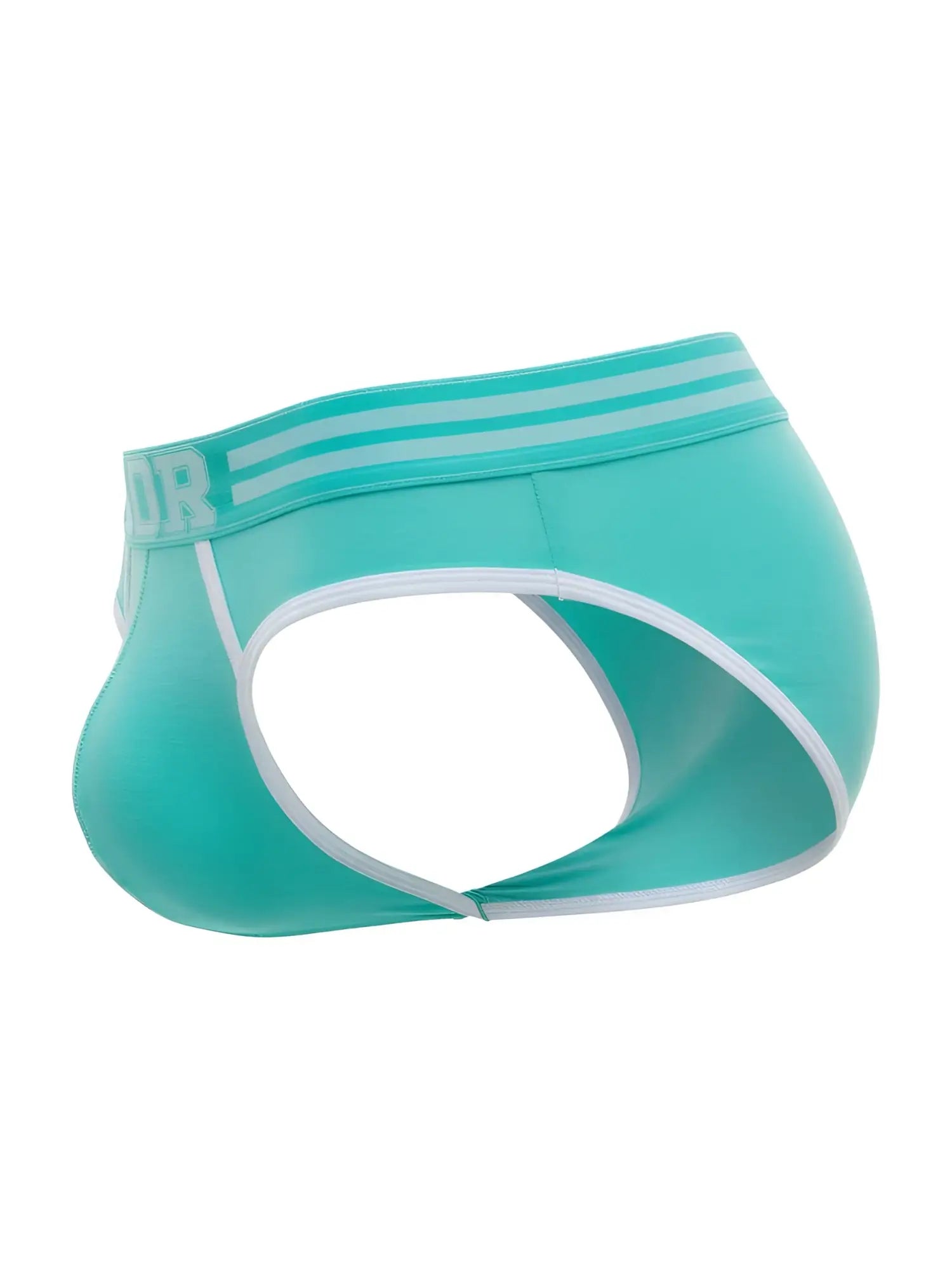 JOR 2321 College Briefs in Mint. Side view showing the cutout design of the underwear.