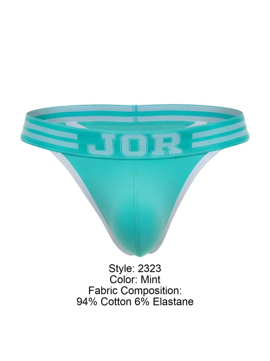 Front view of JOR 2323 College thong in mint color.
